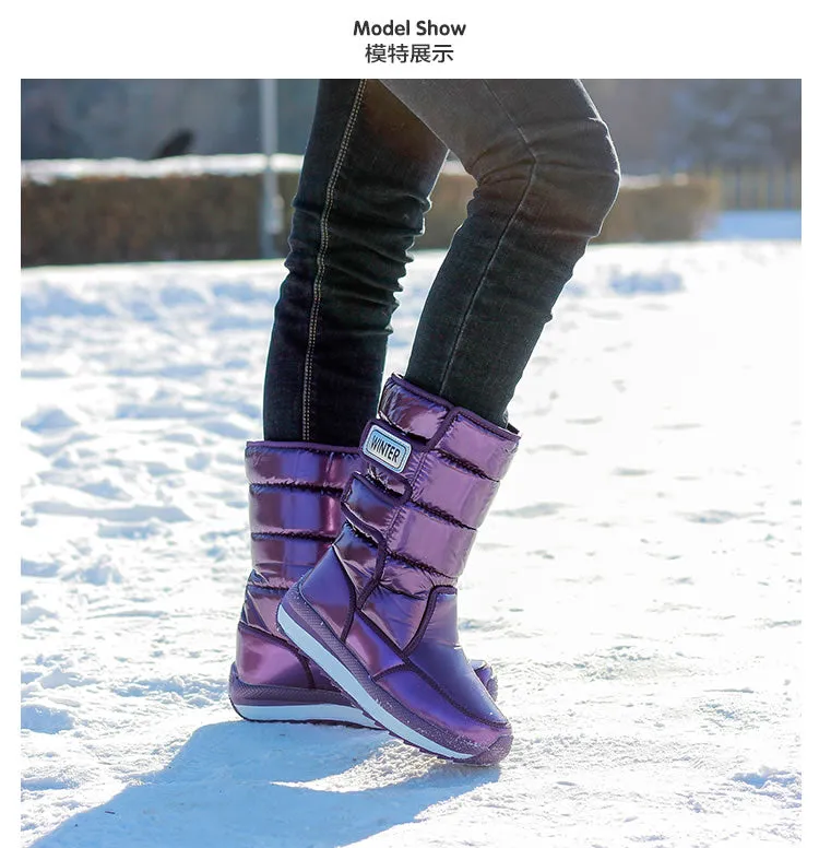 Women Winter Boots Mid-Calf Snow Boots