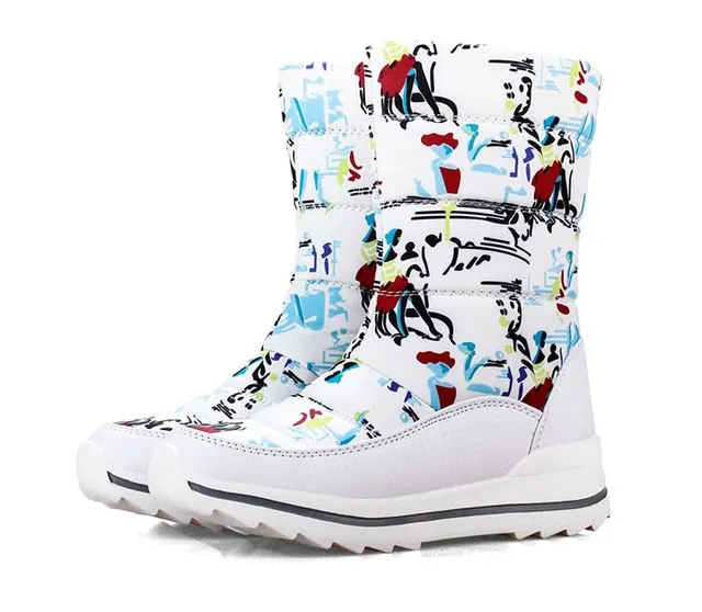 Women Winter Boots Mid-Calf Snow Boots