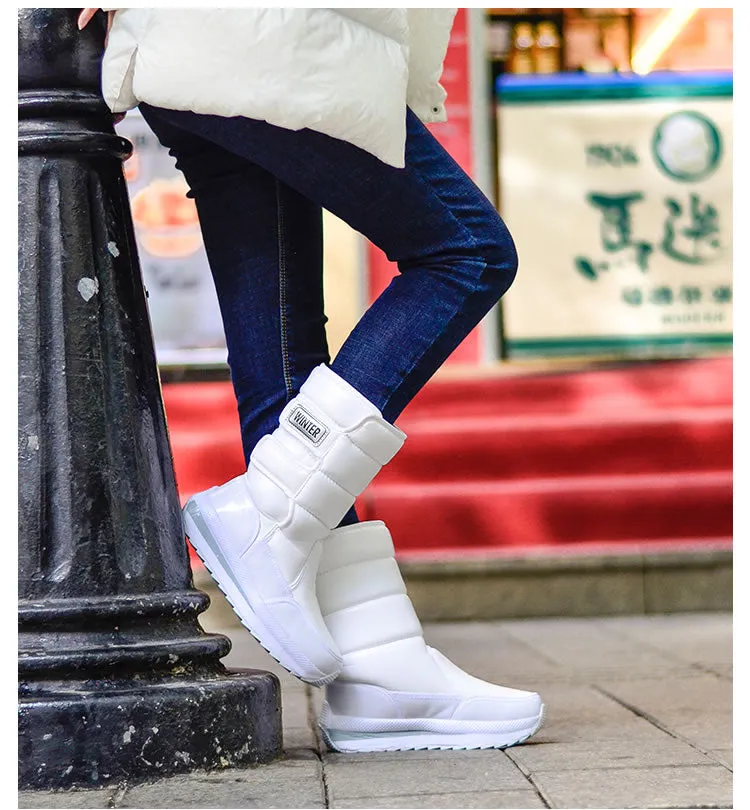 Women Winter Boots Mid-Calf Snow Boots