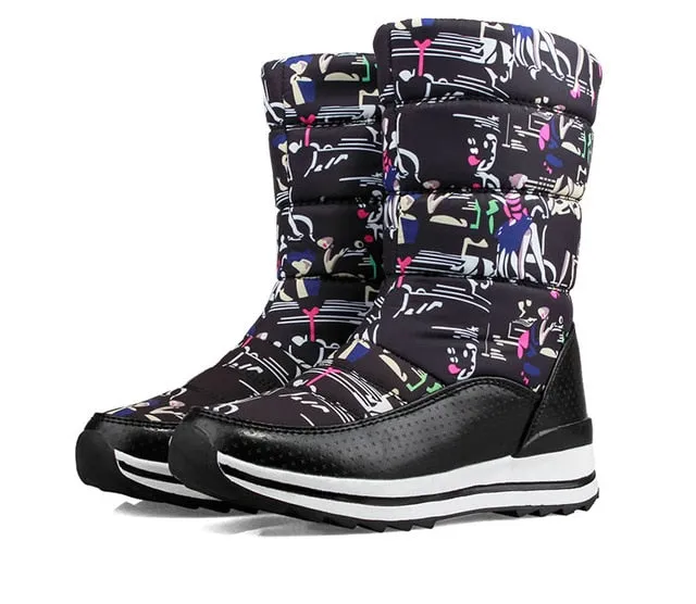 Women Winter Boots Mid-Calf Snow Boots