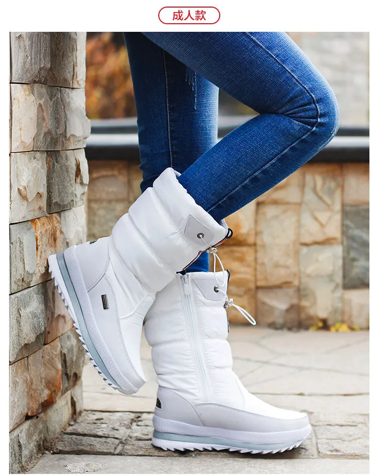 Women Winter Boots Mid-Calf Snow Boots